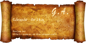Gáspár Arika névjegykártya